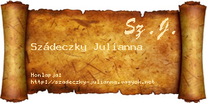 Szádeczky Julianna névjegykártya