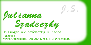 julianna szadeczky business card