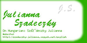 julianna szadeczky business card